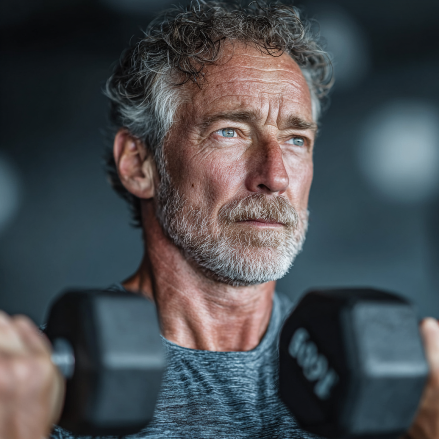 Възрастни хора правят упражнения